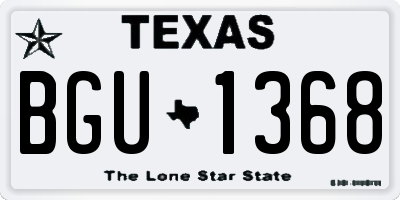 TX license plate BGU1368