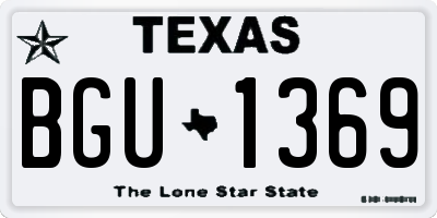 TX license plate BGU1369