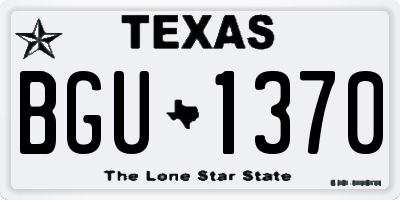 TX license plate BGU1370
