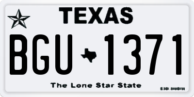 TX license plate BGU1371