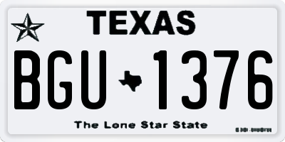 TX license plate BGU1376