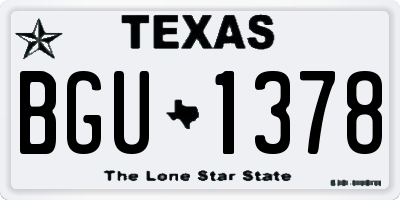 TX license plate BGU1378