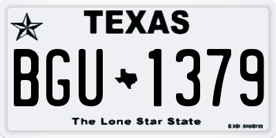 TX license plate BGU1379