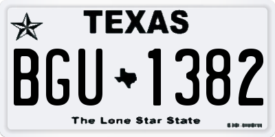 TX license plate BGU1382