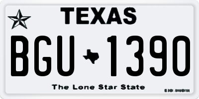 TX license plate BGU1390