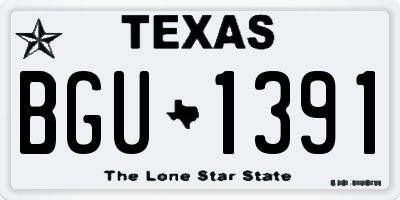 TX license plate BGU1391