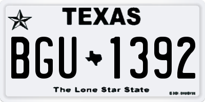 TX license plate BGU1392