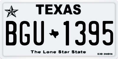 TX license plate BGU1395