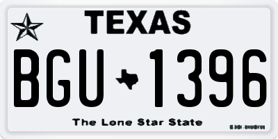 TX license plate BGU1396