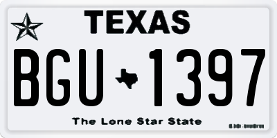 TX license plate BGU1397