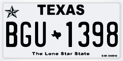TX license plate BGU1398