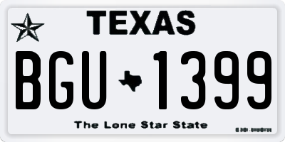 TX license plate BGU1399