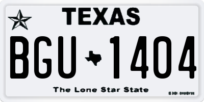 TX license plate BGU1404