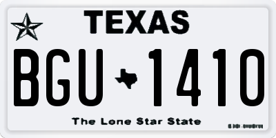 TX license plate BGU1410