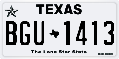 TX license plate BGU1413