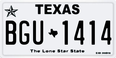 TX license plate BGU1414