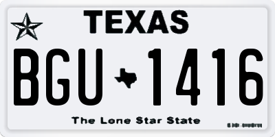 TX license plate BGU1416