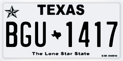 TX license plate BGU1417