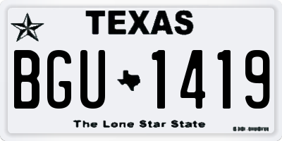 TX license plate BGU1419