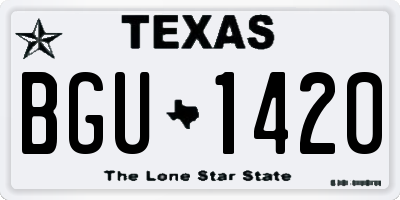 TX license plate BGU1420