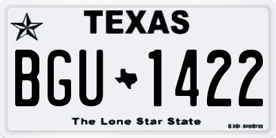 TX license plate BGU1422