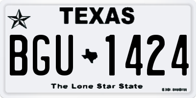 TX license plate BGU1424