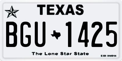TX license plate BGU1425