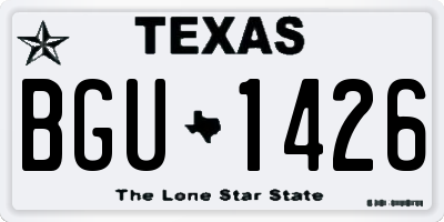 TX license plate BGU1426