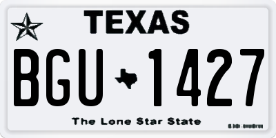 TX license plate BGU1427
