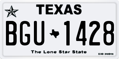 TX license plate BGU1428