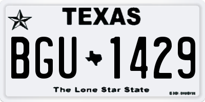 TX license plate BGU1429