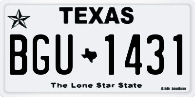 TX license plate BGU1431