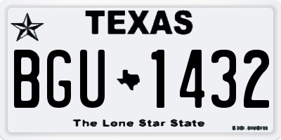 TX license plate BGU1432