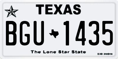 TX license plate BGU1435
