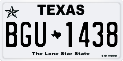 TX license plate BGU1438