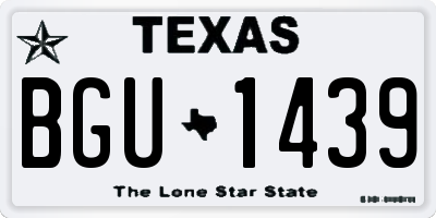 TX license plate BGU1439