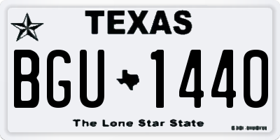 TX license plate BGU1440