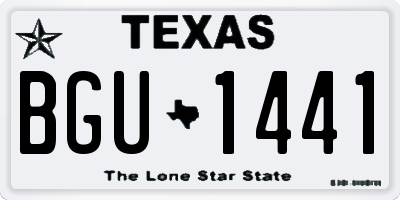 TX license plate BGU1441