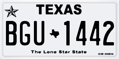 TX license plate BGU1442