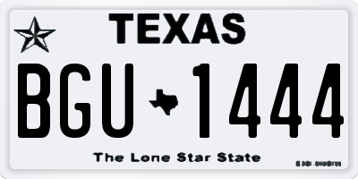 TX license plate BGU1444