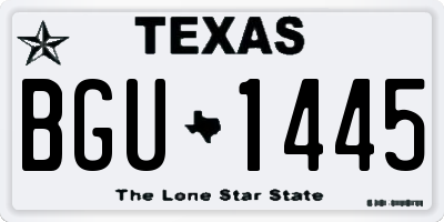 TX license plate BGU1445