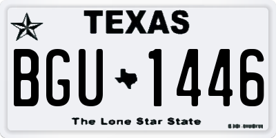 TX license plate BGU1446