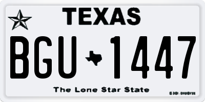 TX license plate BGU1447