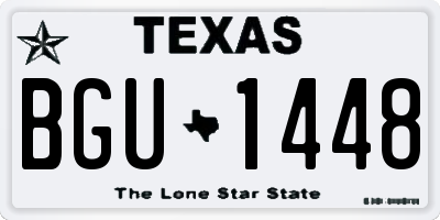 TX license plate BGU1448
