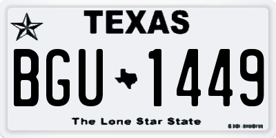 TX license plate BGU1449