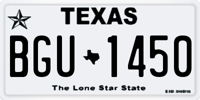 TX license plate BGU1450