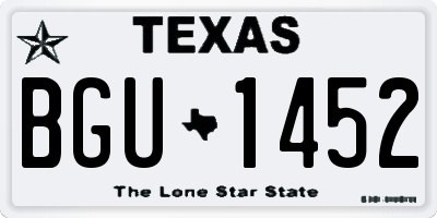 TX license plate BGU1452