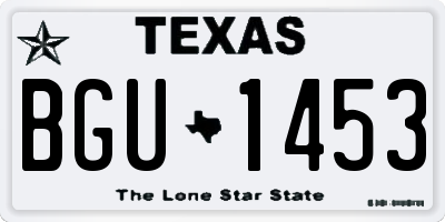 TX license plate BGU1453