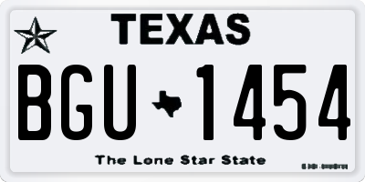 TX license plate BGU1454