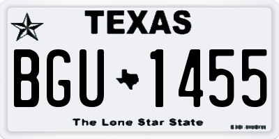 TX license plate BGU1455